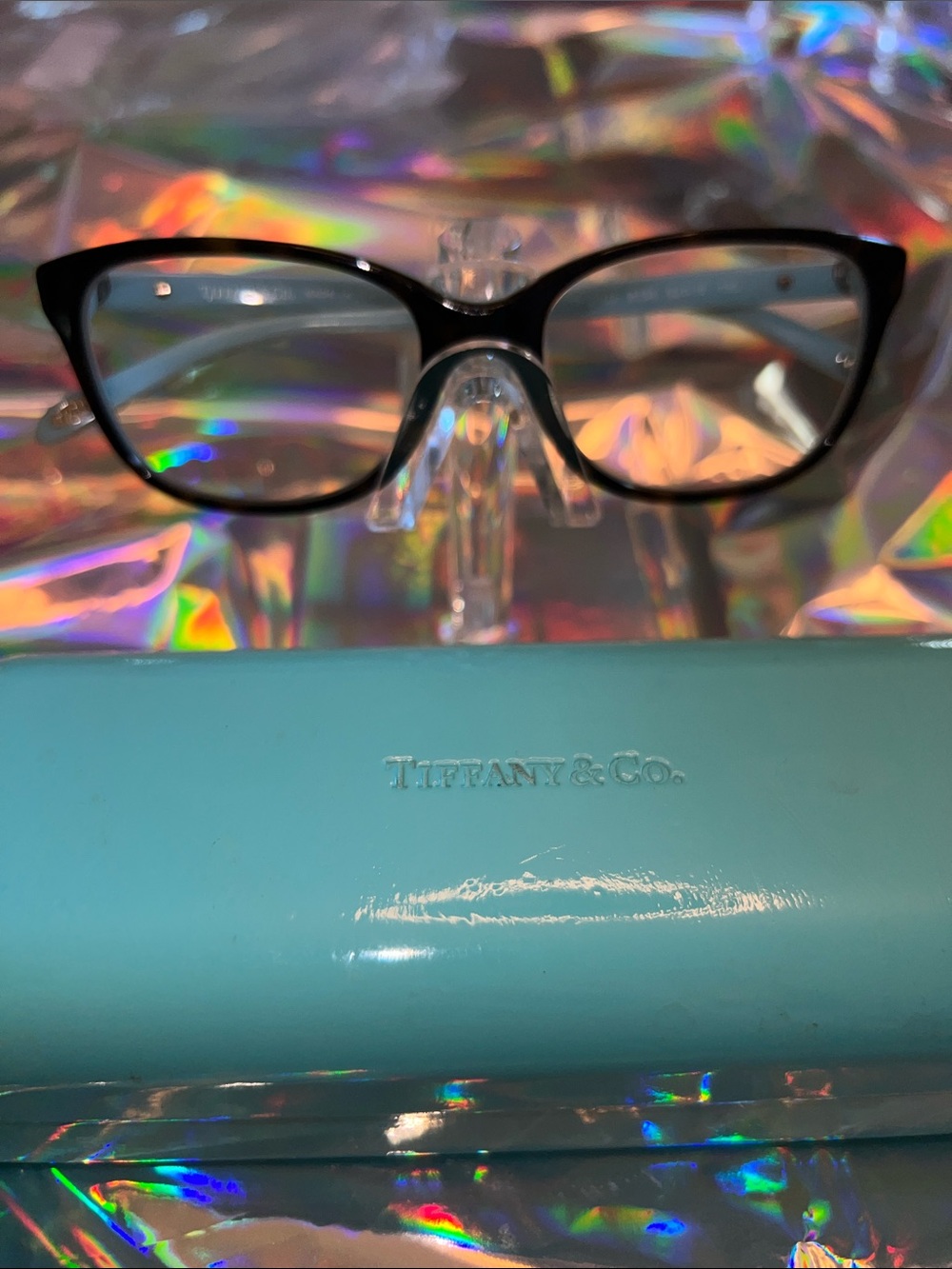 Tiffany & Co. Tortoise Cat-Eye Optical Frames with Tiffany Blue Case